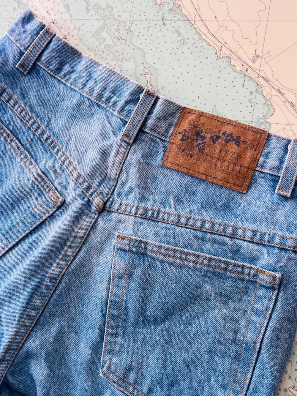 Vintage 90s Santa Barbara Cutoff Jean Shorts